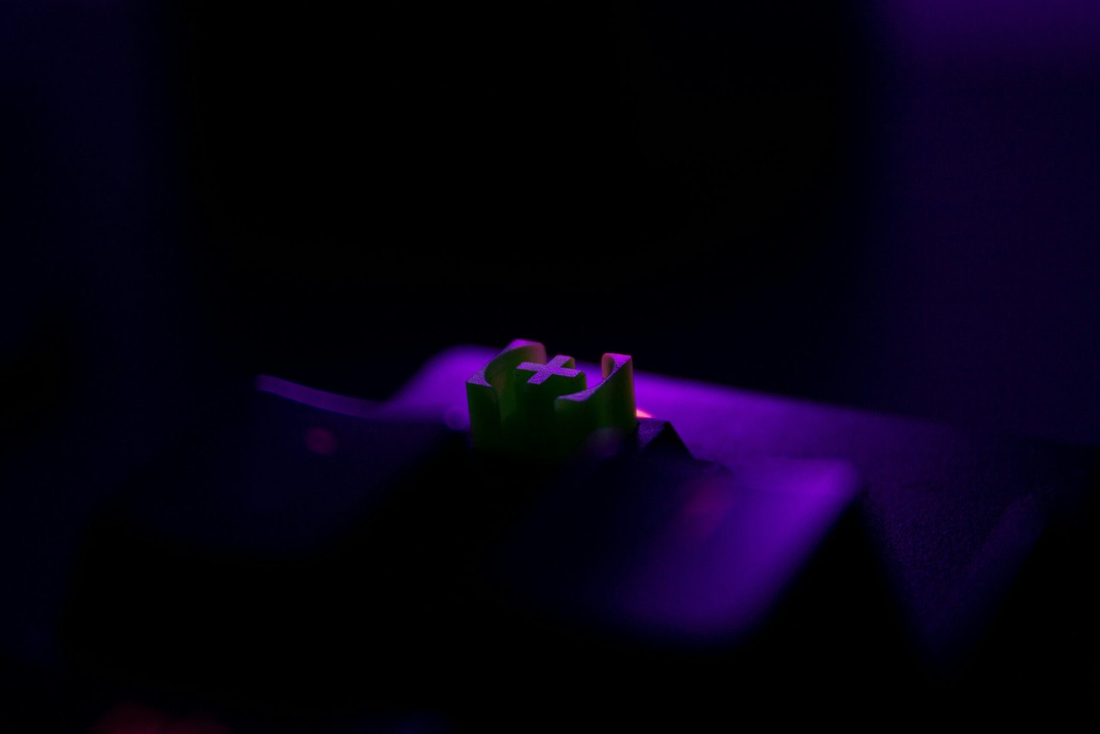 purple light in dark room